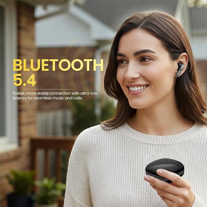 Wireless Bluetooth Earbuds I Quad Mic ENC, 32H Playtime, Type C Fast Charging I Earphones for Calls, Movies & Gaming with 13mm Cooper Speakers I Deep Bass, Clear Quality & Water Proof