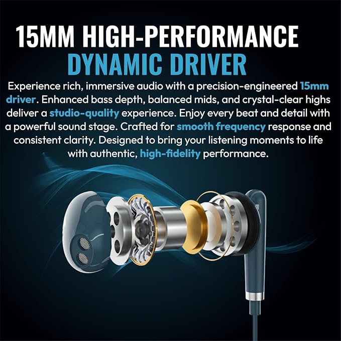 Wired In-Ear Headphones Type C, Hi-Fi Stereo Sound, Noise Isolation, In-Ear Headphones with Volume Control for Samsung, Xiaomi, Huawei, and Type-C Devices
